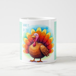 Grande Tasse Action de grâce,Dinde Mignonne,Reconnaissant pour