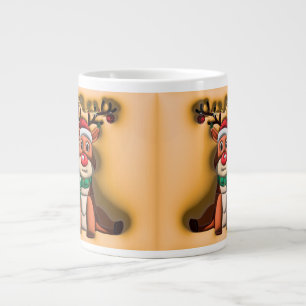 Grande Tasse AD 022 - Graphisme numérique de Noël renne