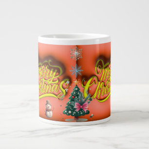 Grande Tasse AD 024 - Graphisme numérique de Noël joyeux Noël