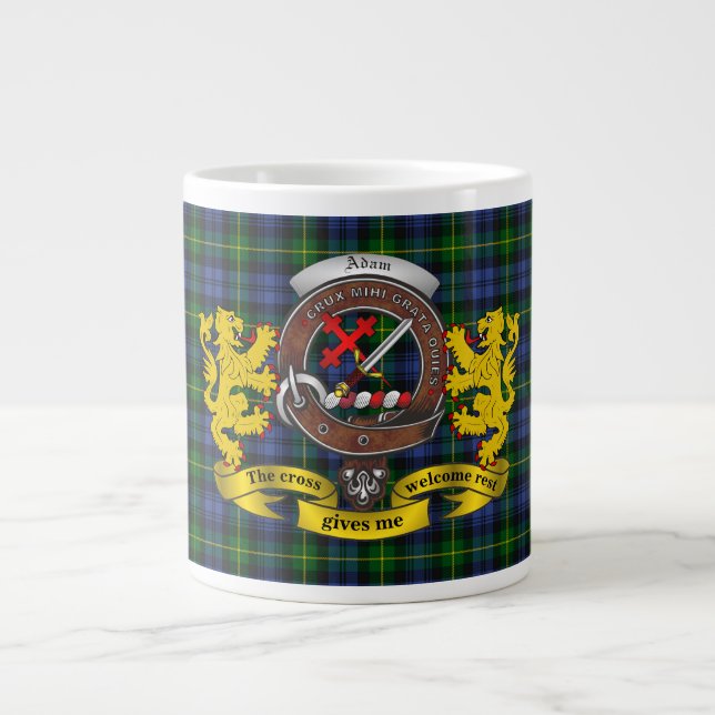 Grande Tasse Adam Clan Badge & Tartan Jumbo Mug (Devant)