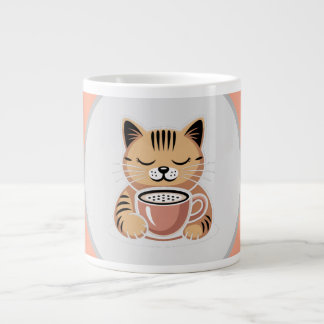 Grande Tasse Adorable Cat with Coffee Mug | Cozy Cat Lover Gift