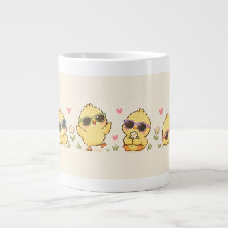 Grande Tasse Adorables amis poussins Kawaii bébé, pastel doux