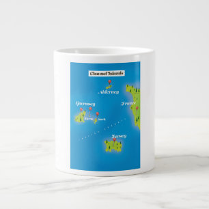 Grande Tasse Affiche de carte des îles Anglo-Normandes.