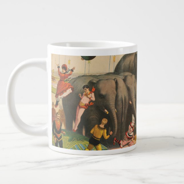Grande Tasse Affiche De Cirque D'acrobates Qui Sautillent Sur L (Gauche)