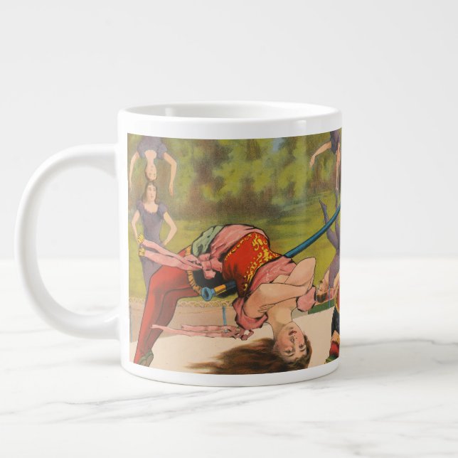 Grande Tasse Affiche de cirque montrant des actes acrobatiques, (Gauche)