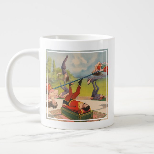Grande Tasse Affiche de cirque montrant des actes acrobatiques, (Gauche)