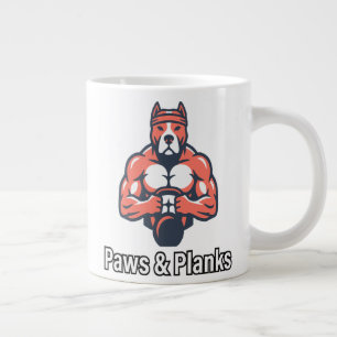 Grande Tasse Affiche de fitness pour chien musclé Paws & Planks
