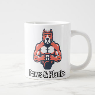 Grande Tasse Affiche de fitness pour chien musclé Paws & Planks