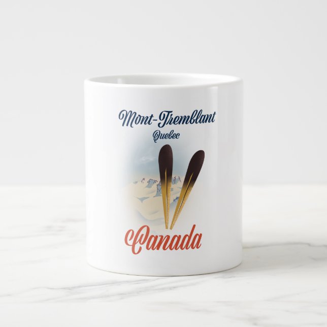 Grande Tasse Affiche de ski Québec Mont-Tremblant. (Devant)