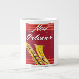 Grande Tasse Affiche de voyage du saxophone de La Nouvelle-Orlé