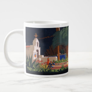 Grande Tasse Affiche de voyage - Père Noël Catalina Island, Cal