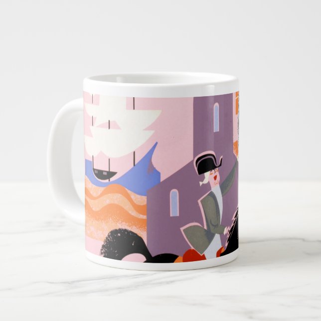 Grande Tasse Affiche De Voyage Pour Allegheny Airlines À Boston (Devant gauche)