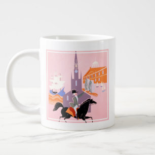 Grande Tasse Affiche De Voyage Pour Allegheny Airlines À Boston