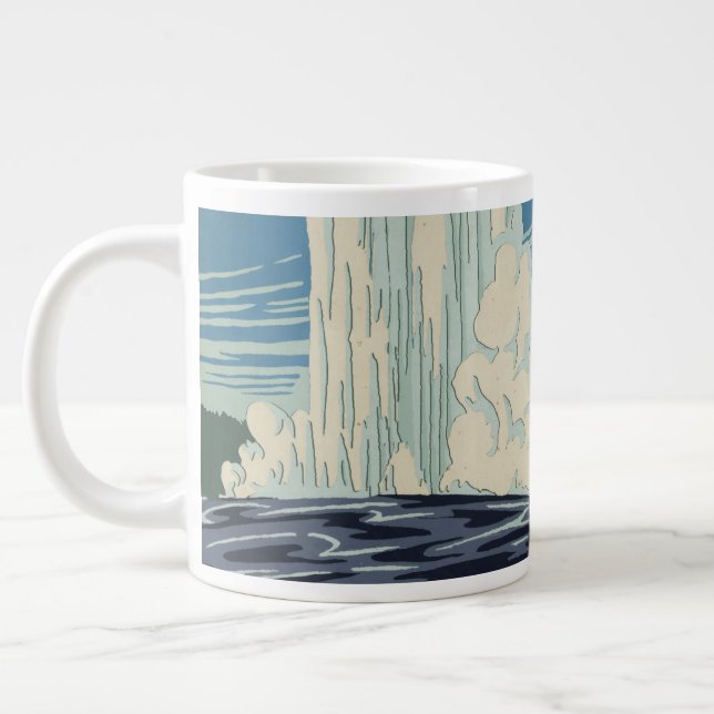 Grande Tasse Affiche De Voyage Pour Le Parc National De Yellows (Gauche)