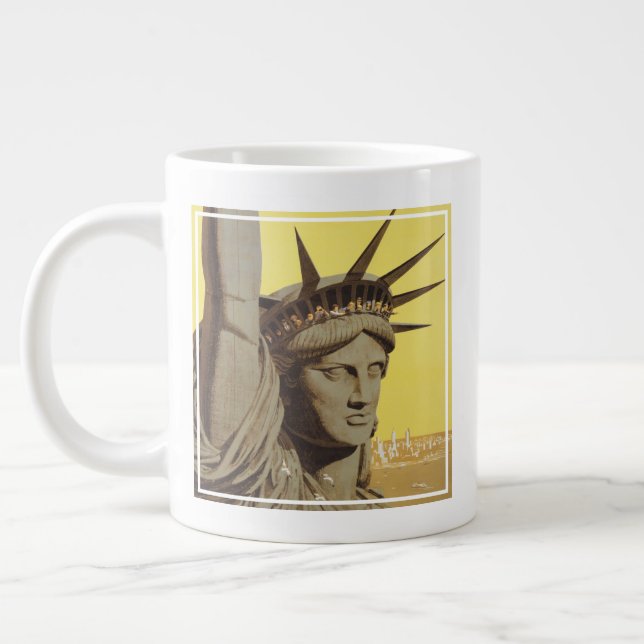 Grande Tasse Affiche De Voyage Pour New York, United Air Lines (Gauche)
