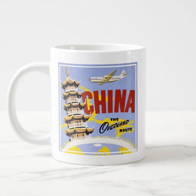 Grande Tasse Affiche de voyage pour Northwest Orient Airlines (Gauche)
