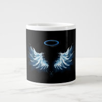 Ailes d'angle brillant bleu sur arrière - plan noi