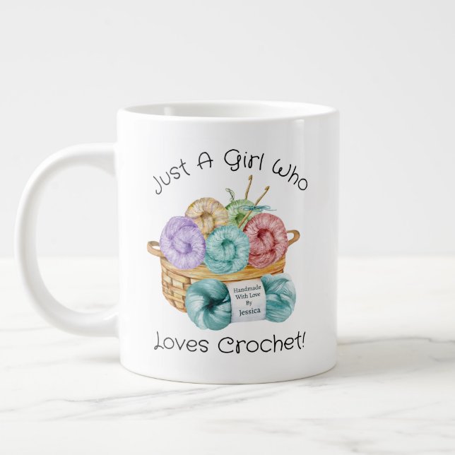 Grande Tasse Aime Crochet Personnalisé Géant Mug Café (Gauche)