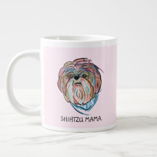 Grande Tasse Ajoutez votre propre Chien Shihtzu Fête des Mères 