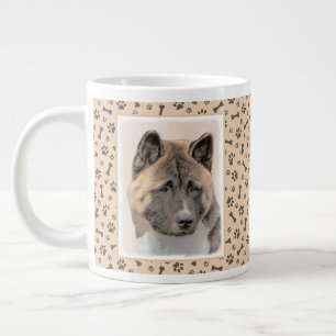 Grande Tasse Akita Peinture - Cute Original Chien Art