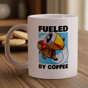 Grande Tasse Alimenté Par Café Drôle Drôle Carton De Tortue Vol