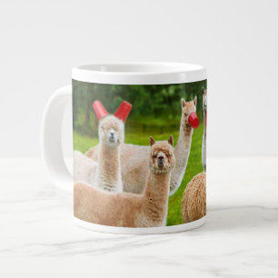 Grande Tasse Alpacas Avec Coupes Rouges
