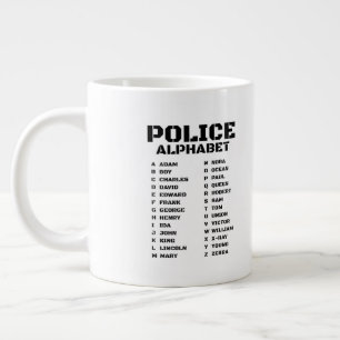 Grande Tasse Alphabet de police d'Adam à Zebra