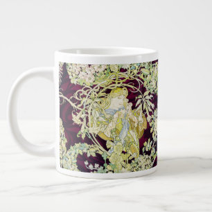 Grande Tasse Alphonse Mucha Femme au marguerite Art nouveau Art