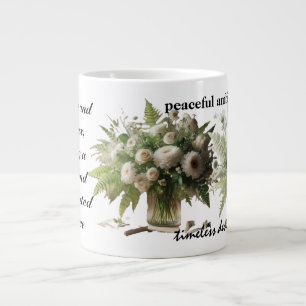 Grande Tasse Ambiance florale verte et blanche