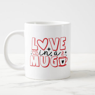 Grande Tasse Amour dans une Mug Rouge Noir Valentine