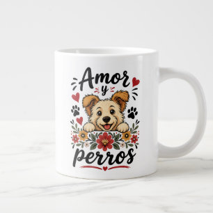Grande Tasse Amour et Chiens Design Amusant pour les Amateurs d