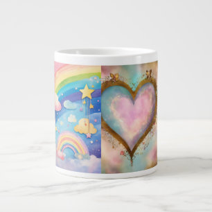 Grande Tasse Amour radiant : Coupes de fusion coeur et arc-en-c