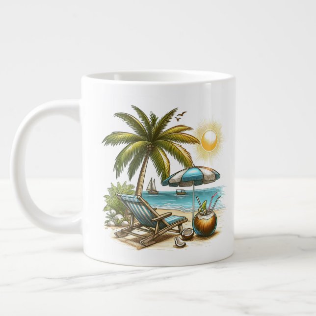Grande Tasse Amoureux de plage (Gauche)
