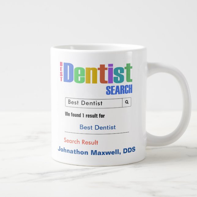 Grande Tasse Amusant cadeau personnalisé pour dentiste (Droite)