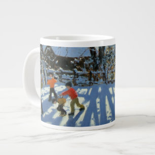 Grande Tasse Amusement dans la neige Tideswell Derbyshire