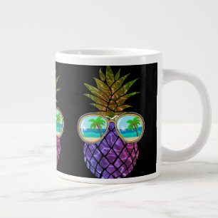 Grande Tasse Ananas rose violet tropical