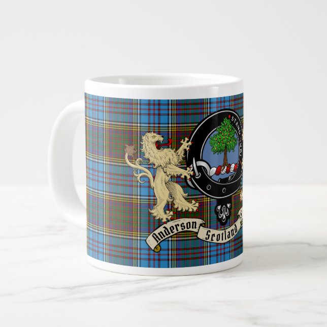 Grande Tasse Anderson Clan Badge & Tartan (Devant gauche)