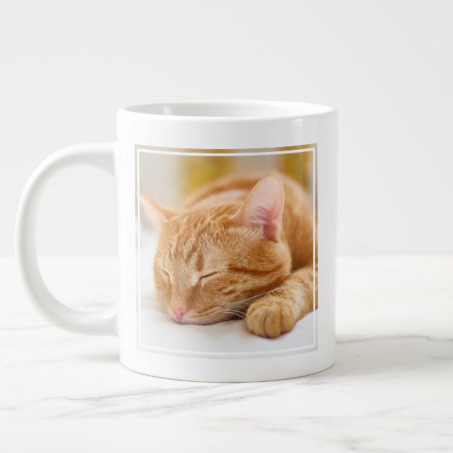 Grande Tasse Animaux de bébés cutest | Chat de gingembre dorman (Gauche)