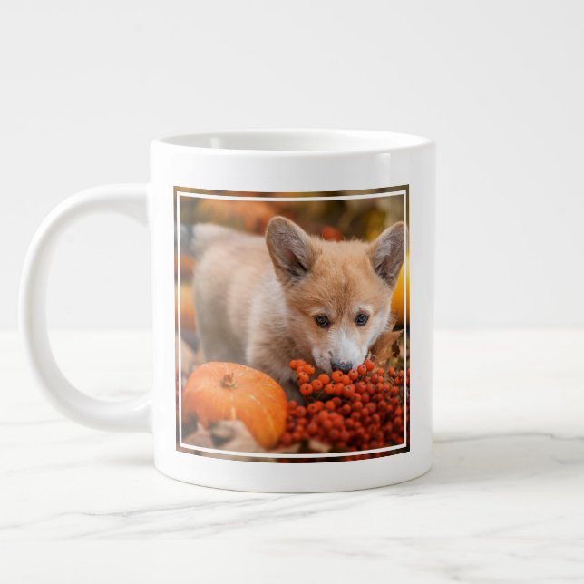 Grande Tasse Animaux de bébés cutest | Corgi Puppy en automne (Gauche)