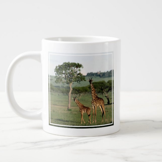 Grande Tasse Animaux de bébés cutest | Giraffe Calf & Mama (Gauche)