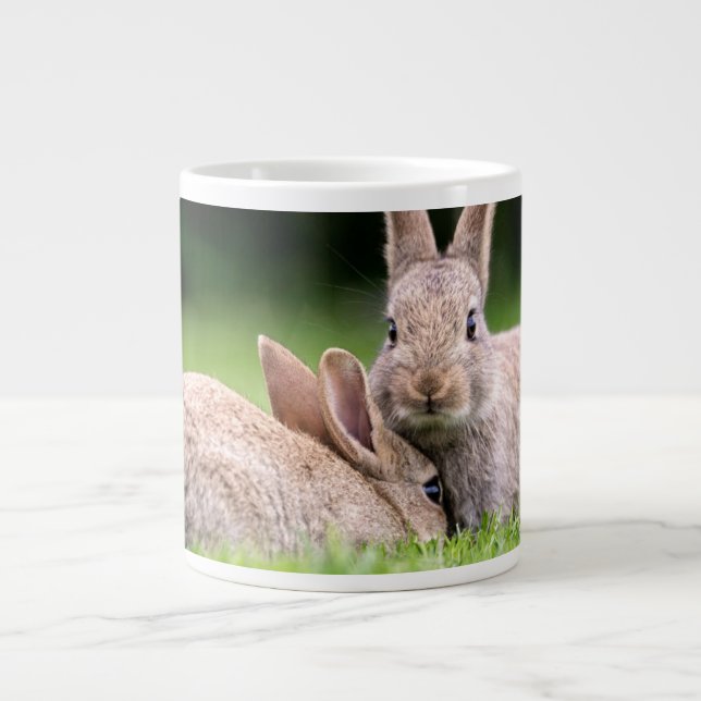 Grande Tasse Animaux de bébés cutest | Lapins de lapin sauvage (Devant)