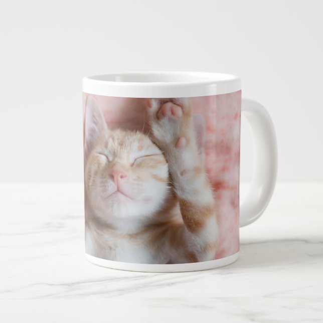 Grande Tasse Animaux de bébés cutest | Minuscule chaton rayé or (Devant droit)