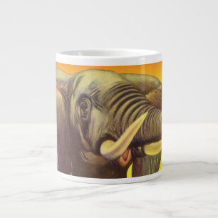 Grande Tasse Animaux sauvages vintages, éléphant africain au co