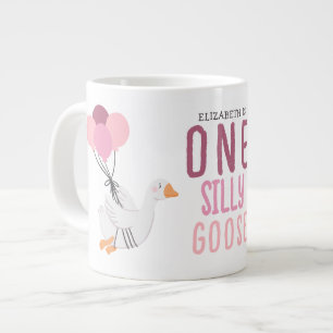 Grande Tasse Anniversaire d'une oie sotte rose