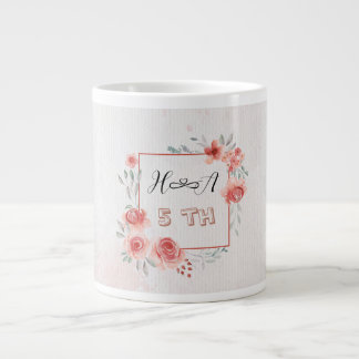 Grande Tasse Anniversaire Floral Printanier | Mariage Élégant M