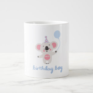 Grande Tasse Anniversaire Garçon Teddy Ours Tenant Un Ballons