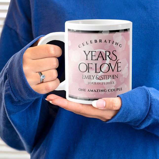 Grande Tasse Anniversaire Mariage élégant du 2e Rose Quartz (2nd Wedding Anniversary Jumbo Coffee Mug Cover Photo (Rose Quartz).)