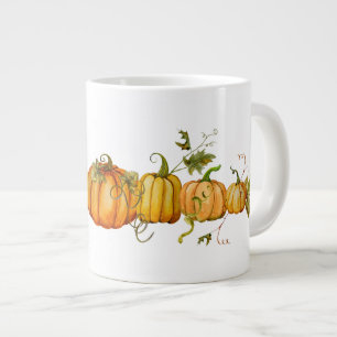 Grande Tasse Aquarelle Automne Citrouilles de récolte d'automn