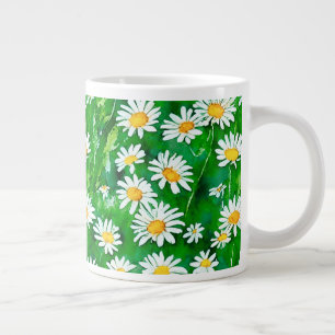 Grande Tasse Aquarelle dans un champ vert