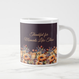 Grande Tasse Aquarelle Fleurs de chute-violet